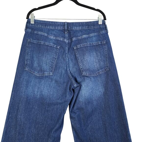 Old Navy Womens High Waisted Wow Wide Leg Jeans Size 12 Petite River Dark Wash - Picture 5 of 13